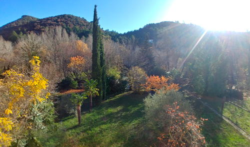 Le jardin du Moulin de Bluye au bord de l'eau
